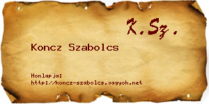 Koncz Szabolcs névjegykártya